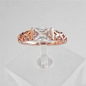 18k Rose Gold Horizontal Filigree Band